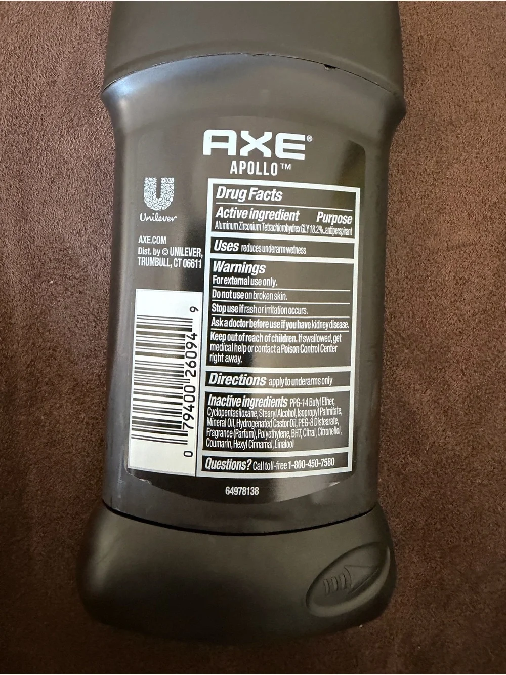 (4) AXE Apollo Antiperspirant Deodorant Stick 2.6 oz 48H Sweat Protection